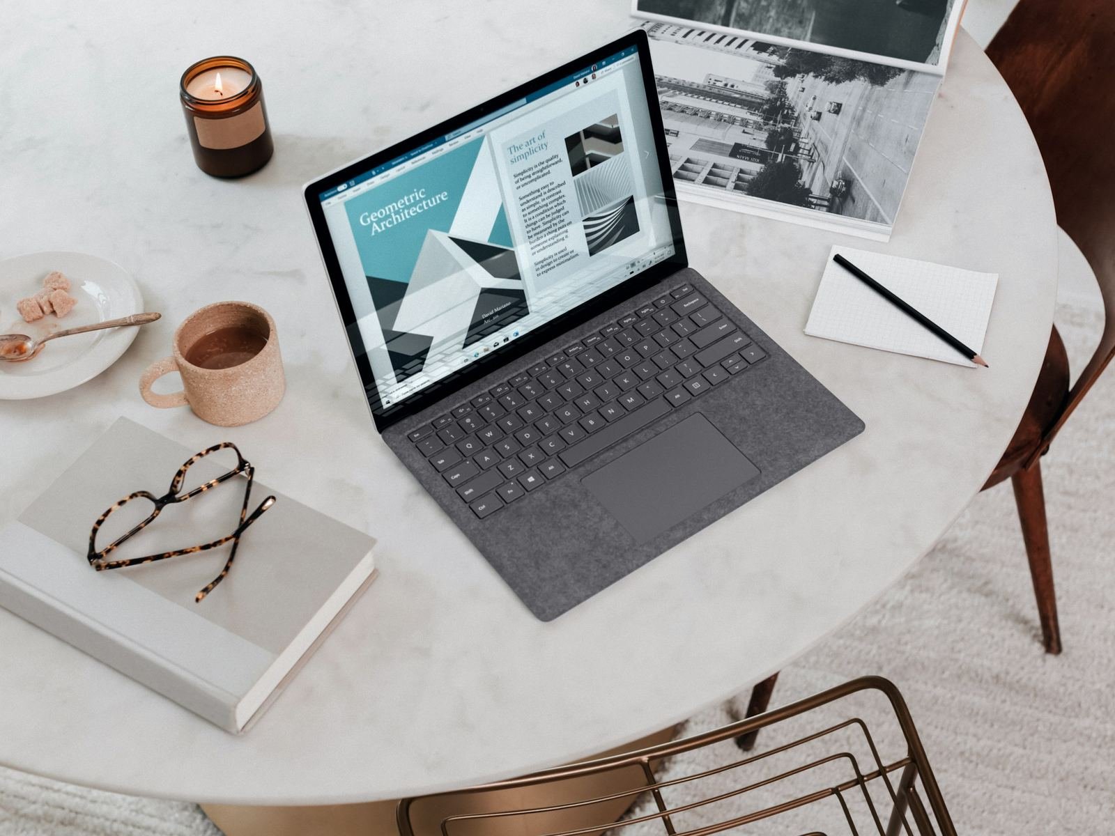 Business user working on a laptop